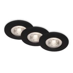 LED Einbauleuchten, Ø9 Cm, 3x LED, 4,9 W, 480 Lm, Schwarz