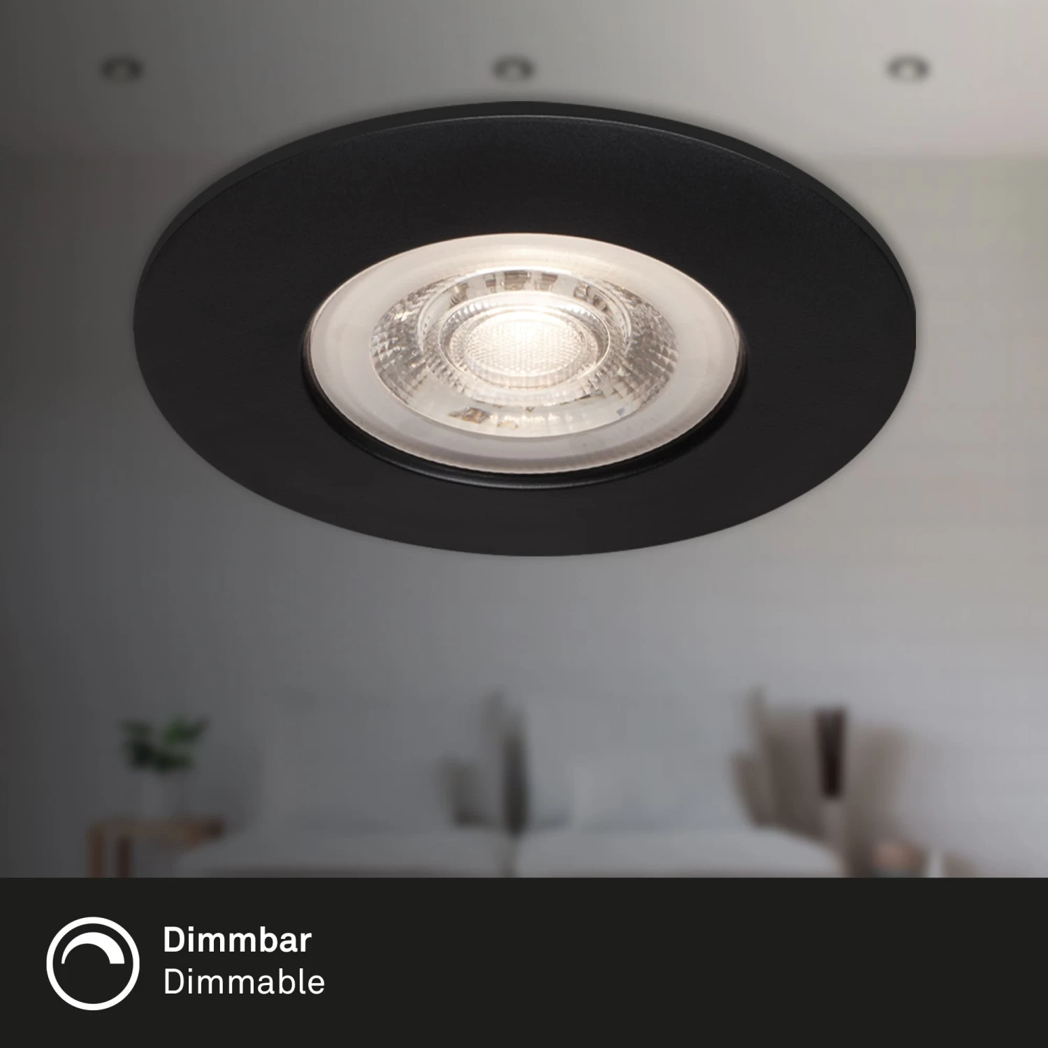 3er Set LED Einbauleuchte, Ø 9 Cm, Dimmbar, 5 W, Schwarz 6 3er Set LED Einbauleuchte, Ø 9 Cm, Dimmbar, 5 W, Schwarz – Bild 6