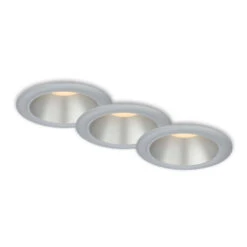 LED Einbauleuchten-Set, Ø9,5 Cm, 3x LED, 4,9 W, 480 Lm, Chrom-matt