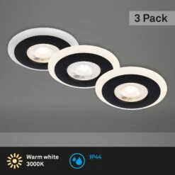 LED Einbauleuchten-Set, Ø8,4 Cm, 3x LED, 5 W, 460 Lm, Schwarz -Briloner Store led einbauleuchten set schwarz 28b1b8978bc4da42e869a917fb54cf23