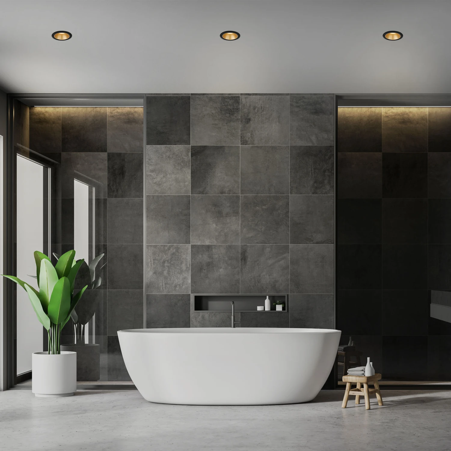 LED Einbauleuchten-Set, Ø9,5 Cm, 3x LED, 4,9 W, 480 Lm, Schwarz-gold 3 LED Einbauleuchten-Set, Ø9,5 Cm, 3x LED, 4,9 W, 480 Lm, Schwarz-gold – Bild 3