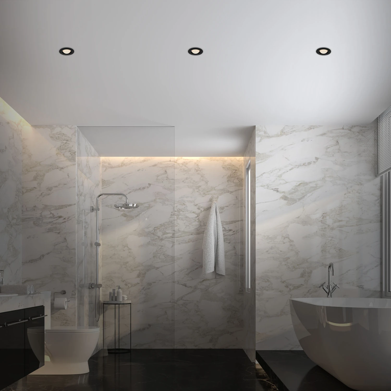 LED Einbauleuchten-Set, Ø9,5 Cm, 3x LED, 3 W, 260 Lm, Schwarz 3 LED Einbauleuchten-Set, Ø9,5 Cm, 3x LED, 3 W, 260 Lm, Schwarz – Bild 3