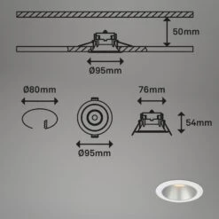 LED Einbauleuchten-Set, Ø9,5 Cm, 3x LED, 4,9 W, 480 Lm, Weiß-silber -Briloner Store led einbauleuchten set weiss silber masszeichnung 14e33cebfb58655e6bca8095fc1bbddc