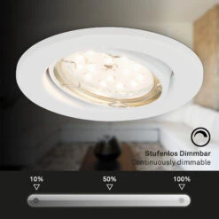 3er Set LED Einbauleuchte, Ø 8,6 Cm, 5 W, Weiß -Briloner Store led einbauleuchten weiss 3er set 3xled funktion f55e33323d98b2b6a333e4049b607417