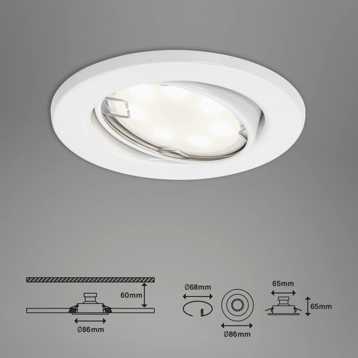 3er-Set Spot Einbauleuchte, Ø 8,6 Cm, 3 W, Weiß 7 3er-Set Spot Einbauleuchte, Ø 8,6 Cm, 3 W, Weiß – Bild 7