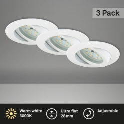 3er Set LED Einbauleuchte, Ø 8,2 Cm, 4,8 W, Weiß 13 3er Set LED Einbauleuchte, Ø 8,2 Cm, 4,8 W, Weiß -Briloner Store led einbauleuchten weiss 3er set led modul titelbild 80fc245c4fc00b3f888993b8b99cb958