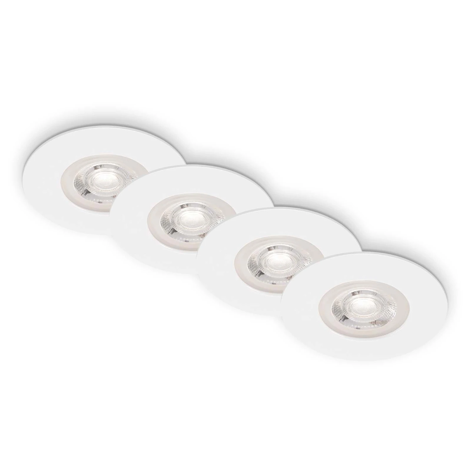 LED Einbauleuchten, Ø9 Cm, 4x LED, 4,9 W, 480 Lm, Matt-weiß 1 LED Einbauleuchten, Ø9 Cm, 4x LED, 4,9 W, 480 Lm, Matt-weiß