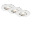 3er Set LED Einbauleuchte, Ø 9 Cm, 4,9 W, Weiß