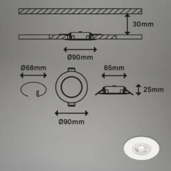 LED Einbauleuchten, Ø9 Cm, 4x LED, 4,9 W, 480 Lm, Weiß -Briloner Store led einbauleuchten weiss masszeichnung 02b13d4b71ae8d5b0f1298c335380858