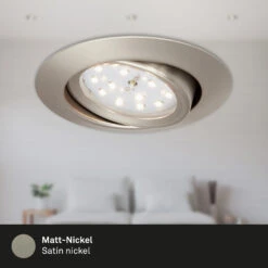 3er Set LED Einbauleuchte, Ø 8,2 Cm, 3 W, Matt-Nickel -Briloner Store led einbauleuchten3er set matt nickel 3xled funktion 27fb64c3360cee7e27cc89e114c83642