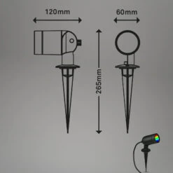 LED Gartenstrahler, 12 Cm, LED-Platine, 4,4 W, 380 Lm, Schwarz -Briloner Store led gartenstrahler schwarz masszeichnung e0f360c0b6fbeb71cd2b17c7450d5613