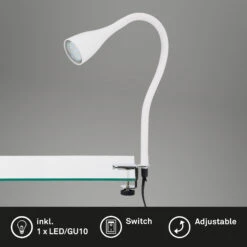 Flexible Klemmleuchte 60 Cm 1xGU10 3W 250lm Weiß -Briloner Store led klemmleuchte weiss led gu10 freisteller2 e056176bd15587f80ff5076b4eaf6427