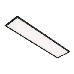 Briloner Simple LED Deckenleuchte, LED Panel Flach, Eckig, 100x25 Cm, Schwarz