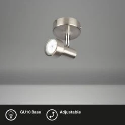 Briloner Sub Wandleuchte, Schwenkbar, Warmweißes Licht, Matt-Nickel -Briloner Store led spot matt nickel led gu10 freisteller2 b535bc2392571034e74f3a42ed2ffcd6