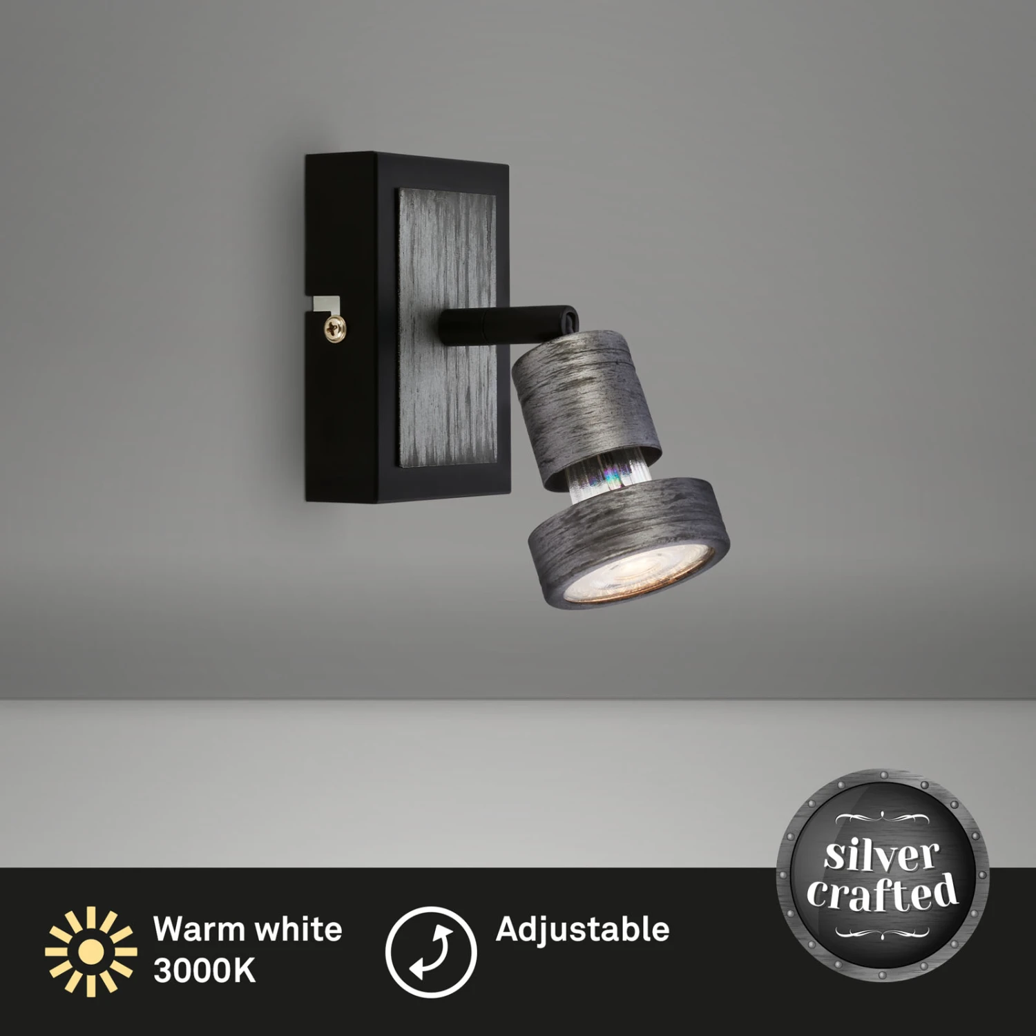 Spotleuchte 10 Cm 1xGU10 4,9W 460lm Antik-silber 2 Spotleuchte 10 Cm 1xGU10 4,9W 460lm Antik-silber – Bild 2