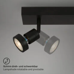 Spotleuchte 32 Cm 2xGU10 4,9W 460lm Schwarz -Briloner Store led spotleuchte schwarz 2xled gu10 funktion1 59f3c1e6c2372a3e1b0af8549e5a0a2d