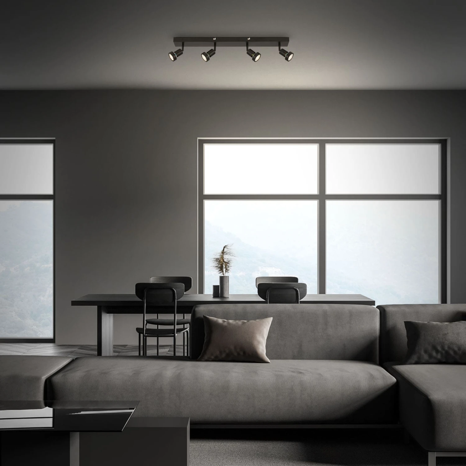 Spotleuchte 64 Cm 4xGU10 4,9W 460lm Schwarz 4 Spotleuchte 64 Cm 4xGU10 4,9W 460lm Schwarz – Bild 4