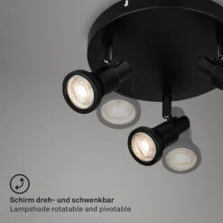 Briloner Flamo LED Spotleuchte Bad, Spritzwasserschutz, Schwenkbar, Warmweiß -Briloner Store led spotleuchte schwarz led gu10 freisteller2 d25932ec0b41673fd78f352df49ae914