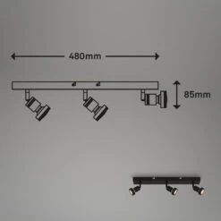 Spotleuchte 48 Cm 3xGU10 4,9W 460lm Schwarz 9 Spotleuchte 48 Cm 3xGU10 4,9W 460lm Schwarz -Briloner Store led spotleuchte schwarz led gu10 masszeichnung 4938c4a48f5551b2998e3937f3f1b7ef