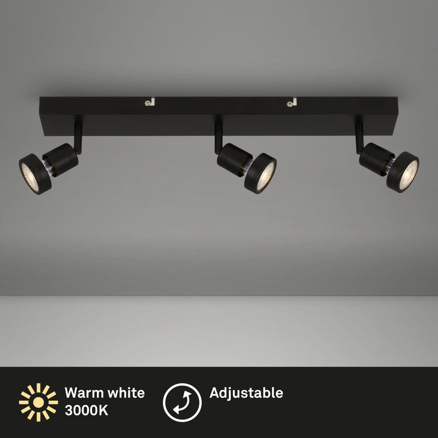 Spotleuchte 48 Cm 3xGU10 4,9W 460lm Schwarz 2 Spotleuchte 48 Cm 3xGU10 4,9W 460lm Schwarz – Bild 2