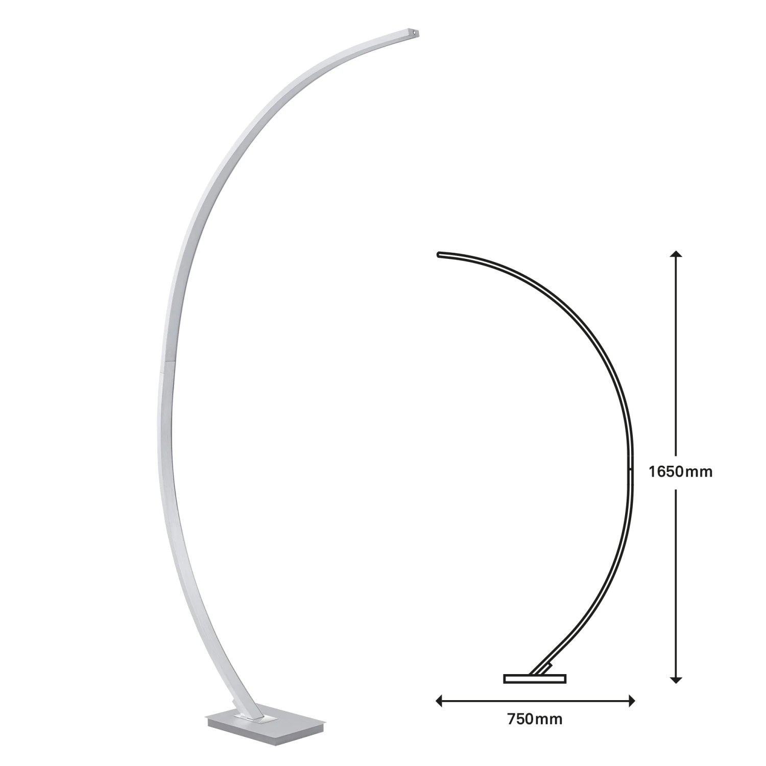 LED Touch Stehleuchte 165 Cm 18W 1950lm Aluminium 4 LED Touch Stehleuchte 165 Cm 18W 1950lm Aluminium – Bild 4