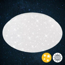STERNENHIMMEL LED Deckenleuchte, Ø 28 Cm, 12 W, Weiß -Briloner Store led sternenhimmel deckenleuchte klassisch 28cm titelbild df06cdb66dd52c534d0e6c6e7057e7c5