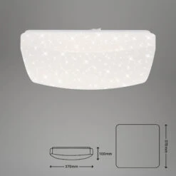 STERNENHIMMEL LED Deckenleuchte, 37 Cm, 18 W, Weiß -Briloner Store led sternenhimmel deckenleuchte klassisch 37x37cm masszeichnung eac02bbaef71632f6952e6eacd911b1f