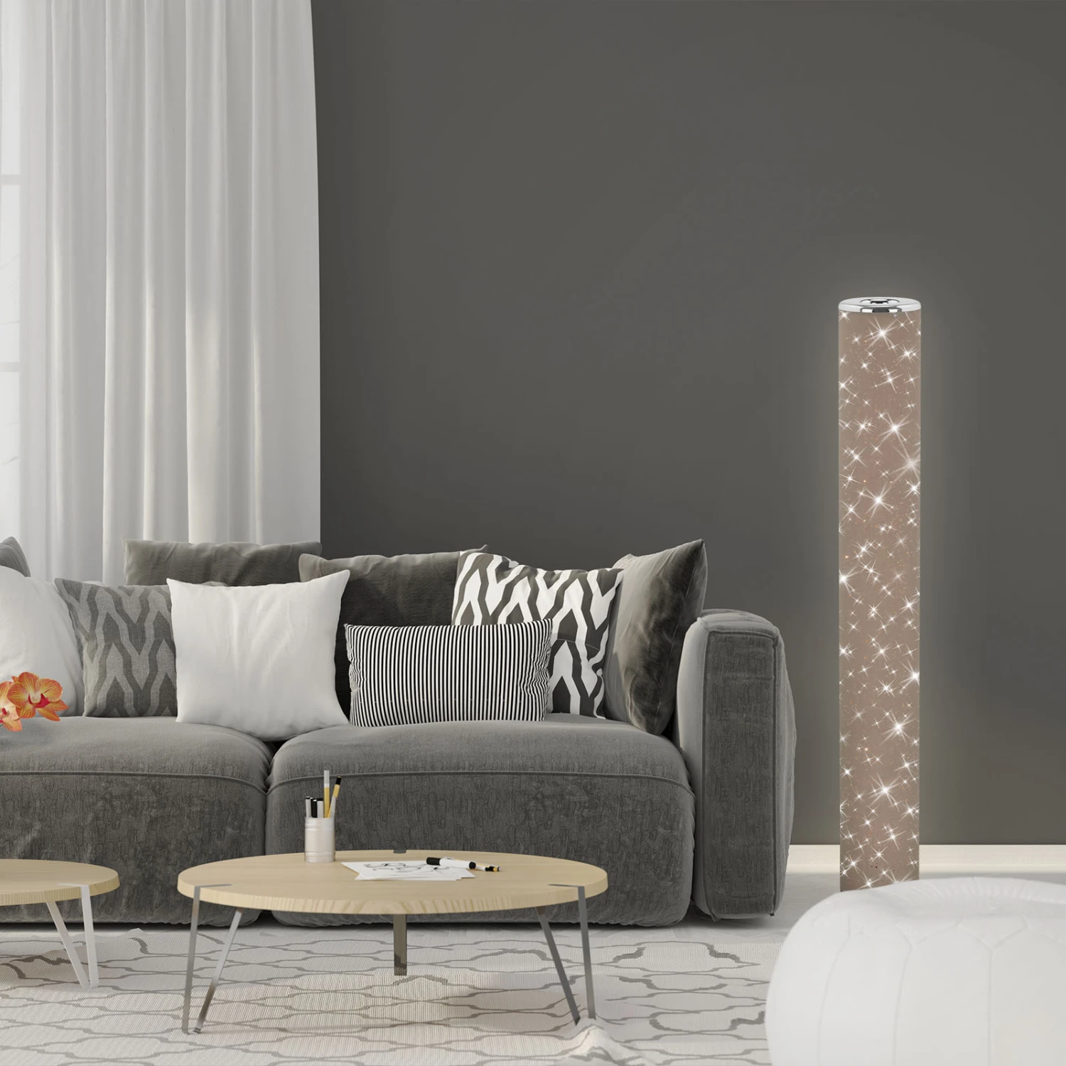 LED Stehleuchte Ø 13 Cm 12W 1100lm Taupe 3 LED Stehleuchte Ø 13 Cm 12W 1100lm Taupe – Bild 3