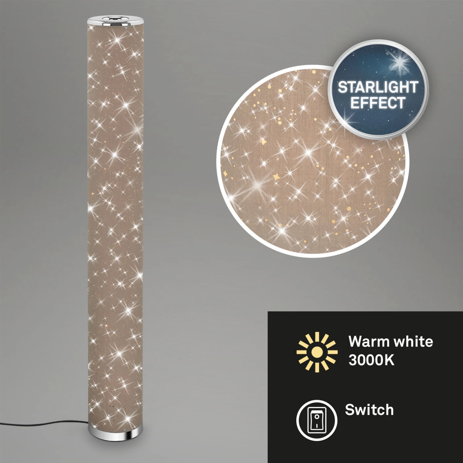 LED Stehleuchte Ø 13 Cm 12W 1100lm Taupe 7 LED Stehleuchte Ø 13 Cm 12W 1100lm Taupe – Bild 7