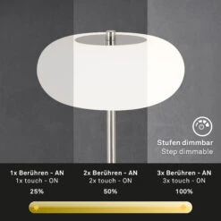 LED Tischleuchte, Ø 19,8 Cm, 4,5 W, Matt-Nickel -Briloner Store led tischleuchte matt nickel 1xled platine funktion caf5ff410f09295e95b985ec0401ecb4