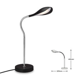 LED Tischleuchte, 40 Cm, 4,5 W, Schwarz -Briloner Store led tischleuchte schwarz chrom led masszeichnung 4db53fe0dded03a19b0cb58f2ec72d9e