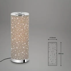 STERNENHIMMEL LED Tischleuchte, Ø 13 Cm, 5 W, Taupe-Chrom -Briloner Store led tischleuchte starlight effekt taupe chrom led4 masszeichnung ba3f7151f1c1f5a45ed913dcace6bd8f