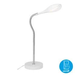 LED Tischleuchte, 40 Cm, 4,5 W, Weiß -Briloner Store led tischleuchte weiss chrom led titelbild 503b2fed289aa06e911da5acfb276613