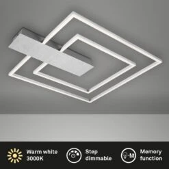 LED Deckenleuchte, 57 Cm, 25 W, Alu-Chrom -Briloner Store led wand und deckenleuchte alu led titelbild afa34af7019424f49b0b4a3b0ec74ede