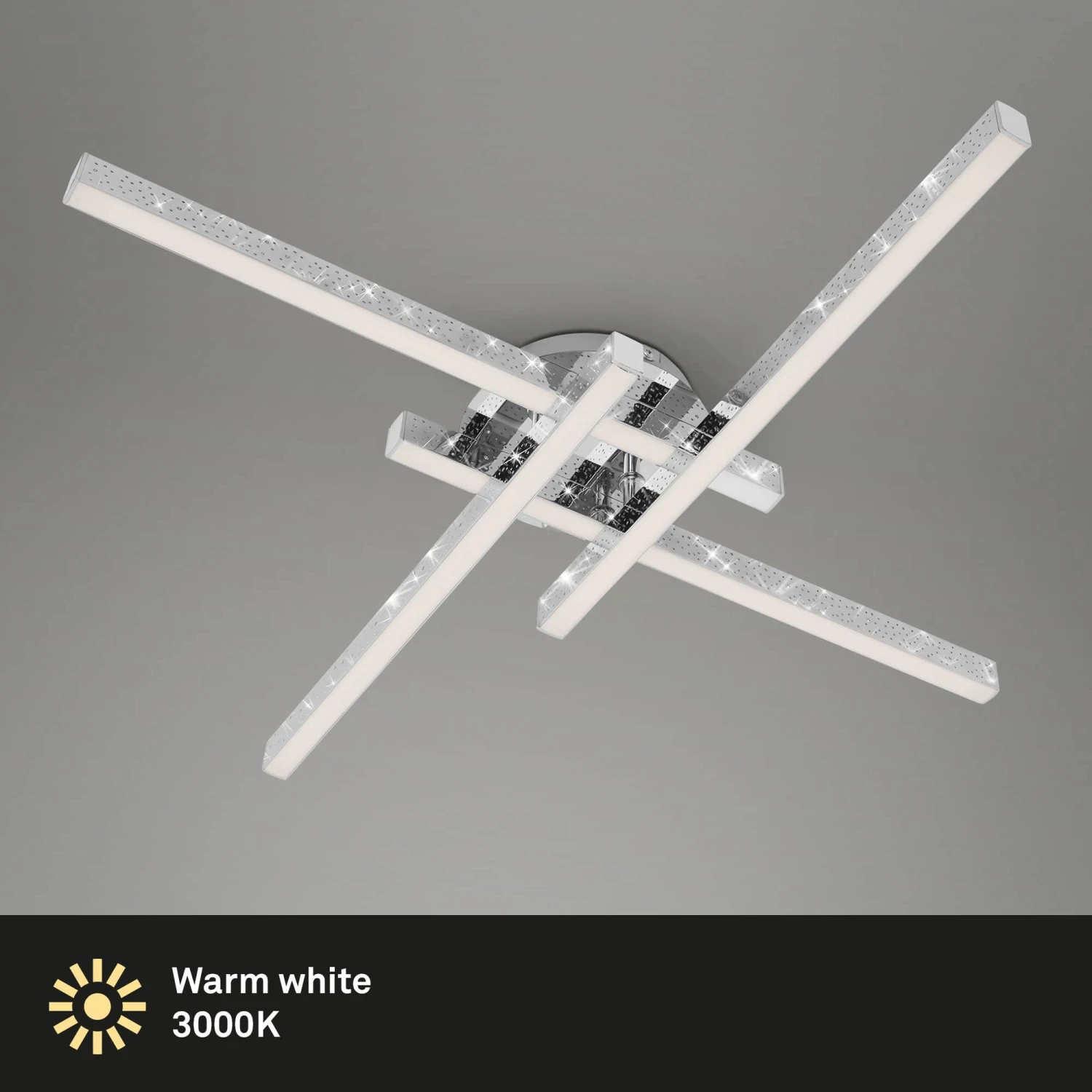 LED Deckenleuchte, 60 Cm, 21 W, 2900 Lm, Chrom 2 LED Deckenleuchte, 60 Cm, 21 W, 2900 Lm, Chrom – Bild 2