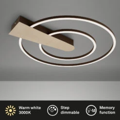 LED Deckenleuchte, 55 Cm, 25 W, 3000 Lm, Gold-Braun -Briloner Store led wand und deckenleuchte gold eloxiert braun led titelbild 1f552321a79a1ac3ccaa8bc5d3883d87