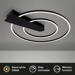 LED Deckenleuchte, 55 Cm, 25 W, 3000 Lm, Schwarz -Briloner Store led wand und deckenleuchte schwarz led titelbild fa70b8c7f2f45f0b57266be14fd5f111