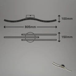 LED Wand- Und Deckenleuchte, 80,5 Cm, LED-Platine, 19 W, 700 Lm, Schwarz -Briloner Store led wand und deckenleuchte schwarz masszeichnung 36aa003c4a74ade4c7dccfd6fcab856d