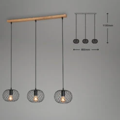 Pendelleuchte, 90 Cm, Max. 40 W, Schwarz-Holz 8 Pendelleuchte, 90 Cm, Max. 40 W, Schwarz-Holz -Briloner Store pendelleuchte dreiflammig metall schwarz holz baldachin masszeichnung 51ec5e6c19fadfe6343c46e455d9645b