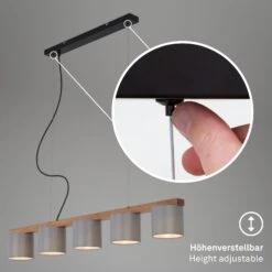 Pendelleuchte, 110 Cm, Max. 25 W, Grau -Briloner Store pendelleuchte grau mit holz stoff 5xe14exkl funktion f43fc3c96766d2b03d4d45f0760d23d0