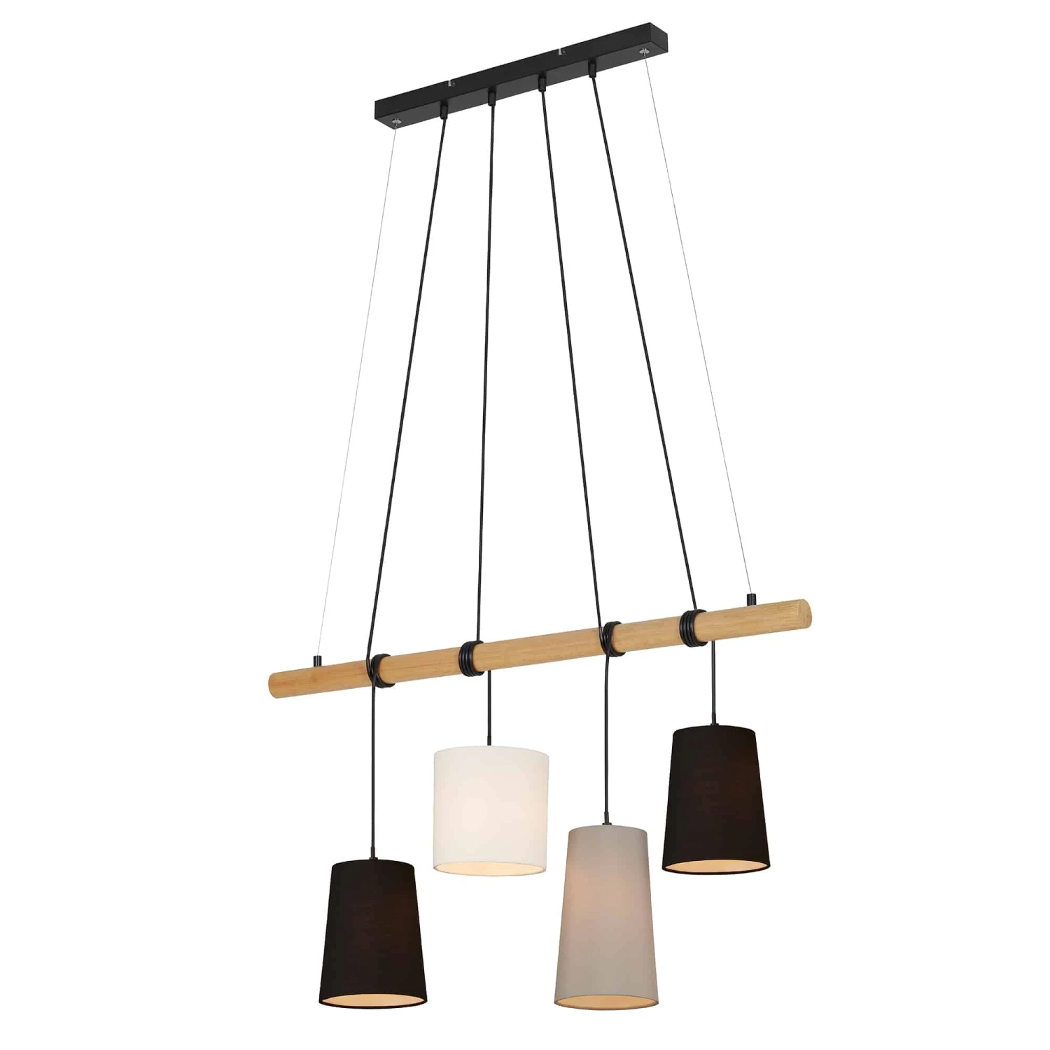 Pendelleuchte, 90 Cm, Max. 25 W, Holz-Schwarz 1 Pendelleuchte, 90 Cm, Max. 25 W, Holz-Schwarz