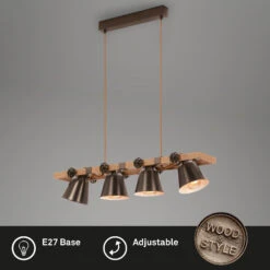 Pendelleuchte, 85 Cm, Max. 40 W, Grau-Holz -Briloner Store pendelleuchte holz antik grau 4xe27 exkl titelbild d2716198c3f1f1708dcce39f9ca10929