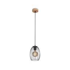 Pendelleuchte, Ø 17,5 Cm, Max. 60 W, Schwarz -Briloner Store pendelleuchte holz schwarz e27 max 6 exkl freisteller2 620e6219c34e3c8e1333ff2ecbdfccb5