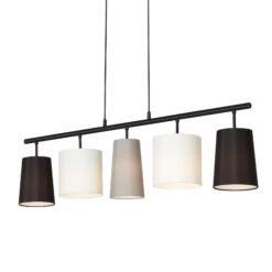 Pendelleuchte, 96 Cm, Max. 40 W, Schwarz-Weiß-Grau