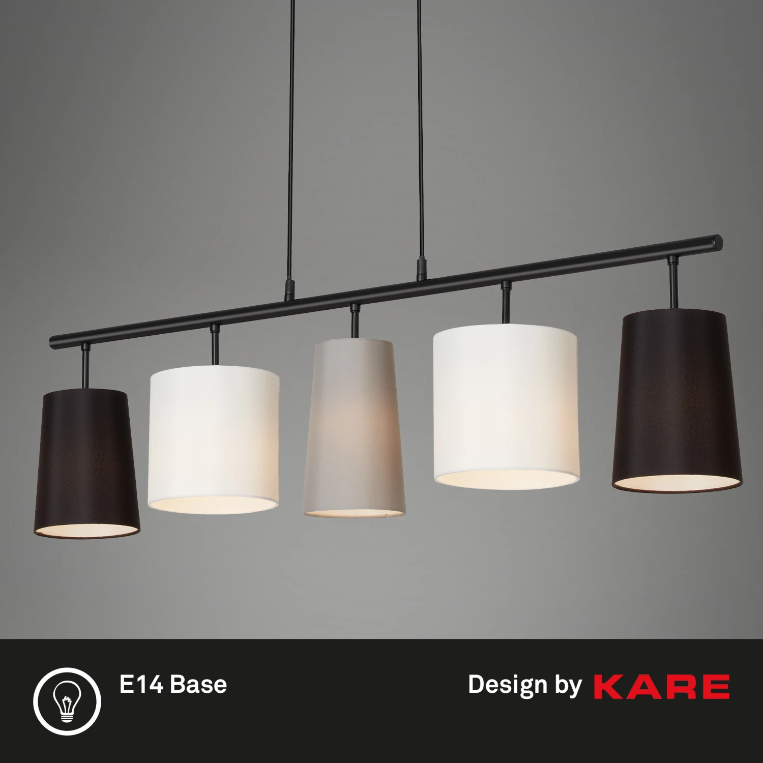 Pendelleuchte, 96 Cm, Max. 40 W, Schwarz-Weiß-Grau 5 Pendelleuchte, 96 Cm, Max. 40 W, Schwarz-Weiß-Grau – Bild 5