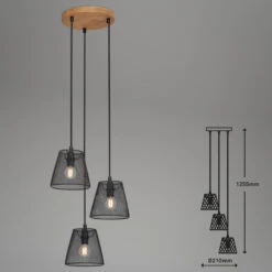 Pendelleuchte, Ø 21 Cm, Max. 40 W, Schwarz -Briloner Store pendelleuchte schwarz holz e14 exkl masszeichnung 0023d7d58bd0c0f3e9c50335a9586c3e