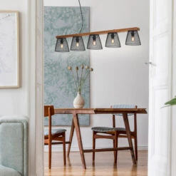 Pendelleuchte, 110 Cm, Max. 25 W, Schwarz -Briloner Store pendelleuchte schwarz mit holz metall 5xe14exkl milieu2 9752af7954d95666f1109e635c64321b