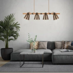 Pendelleuchte, 85 Cm, Max. 40 W, Grau-Holz -Briloner Store pendelleuchte vintage 4 flammig antik grau be26b008dc9ad69df86ec9fa2c2e8c0d