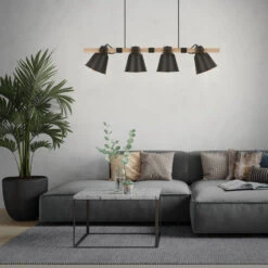 Pendelleuchte, 85 Cm, Max. 40 W, Schwarz-Holz -Briloner Store pendelleuchte vintage 4 flammig schwarz e9f0f8a35e3e73f50a39cd9ae2a17741