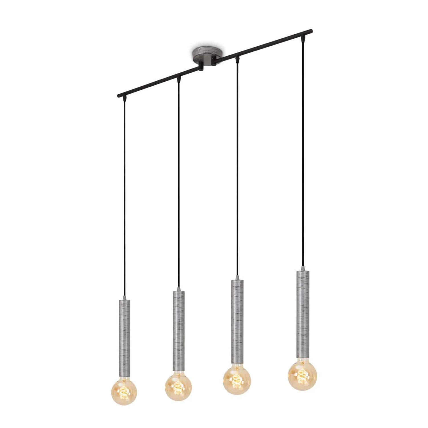 Retro Pendelleuchte, 85 Cm, Exkl. 4x E27, Max. 60 W, Antik-silber 1 Retro Pendelleuchte, 85 Cm, Exkl. 4x E27, Max. 60 W, Antik-silber